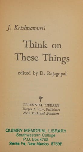 Think on These Things