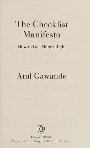 The checklist manifesto