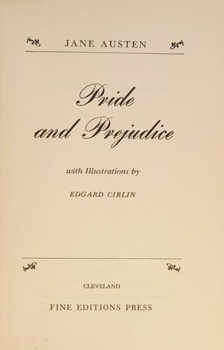Pride and Prejudice, 1946 Fine Editions Press, Cleveland