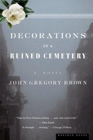 Decorations in a ruined cemetery