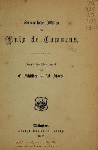 Sämmtliche Idyllen des Luis de Camoens