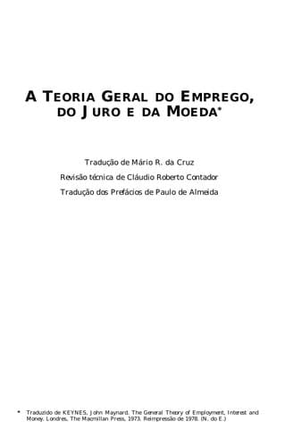 The General Theory of Employment, Interest and Money