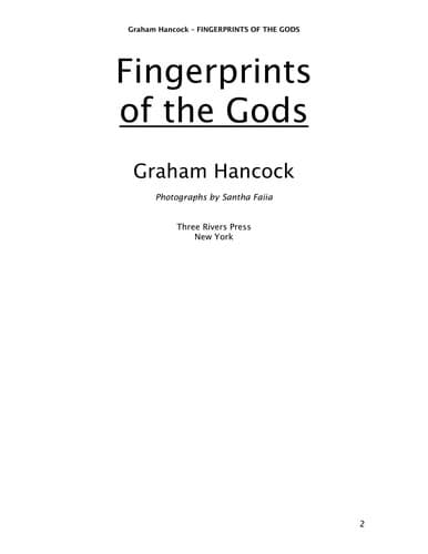 Fingerprints of the gods