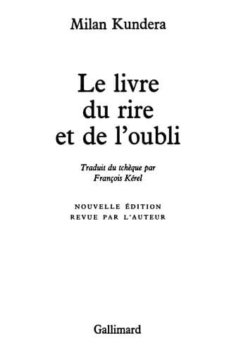 Le livre du rire et de l'oubli